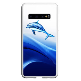Чехол для Samsung Galaxy S10 с принтом Дельфин , Силикон | Область печати: задняя сторона чехла, без боковых панелей | Тематика изображения на принте: дельфин | море | рыбка