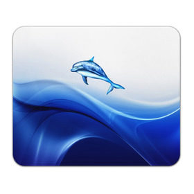 Коврик прямоугольный с принтом Дельфин , натуральный каучук | размер 230 х 185 мм; запечатка лицевой стороны | Тематика изображения на принте: дельфин | море | рыбка