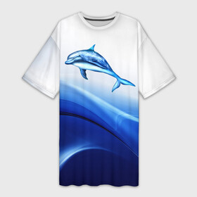 Платье-футболка 3D с принтом Дельфин ,  |  | дельфин | море | рыбка