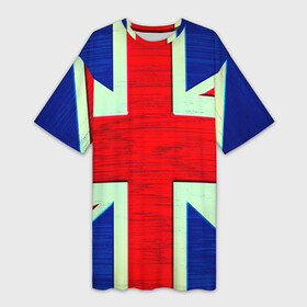 Платье-футболка 3D с принтом Англия ,  |  | англия | модные | популярные | прикольные | стена | флаг