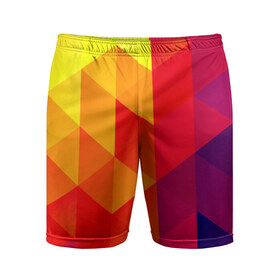 Мужские шорты 3D спортивные с принтом Trianse ,  |  | new | красный | прикольные | ромб | текстуры | треугольник