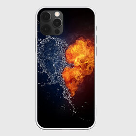 Чехол для iPhone 12 Pro Max с принтом Water and flames heart , Силикон |  | Тематика изображения на принте: вода | огонь огонь и вода | пар | прикольное | разное | сердце