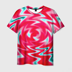Мужская футболка 3D с принтом Разводы красок , 100% полиэфир | прямой крой, круглый вырез горловины, длина до линии бедер | абстракции | разводы | цветные