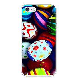 Чехол для iPhone 5/5S матовый с принтом Пасха , Силикон | Область печати: задняя сторона чехла, без боковых панелей | разноцветный | яйца | яркий
