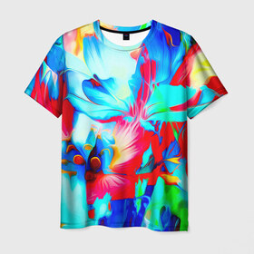 Мужская футболка 3D с принтом Палитра красок , 100% полиэфир | прямой крой, круглый вырез горловины, длина до линии бедер | Тематика изображения на принте: 
