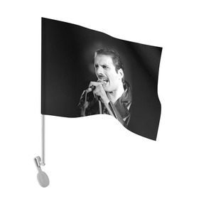 Флаг для автомобиля с принтом Фредди Меркьюри , 100% полиэстер | Размер: 30*21 см | Тематика изображения на принте: freddie mercury | queen. | автор песен | британский | вокалист | певец | рок группа | фредди меркьюри