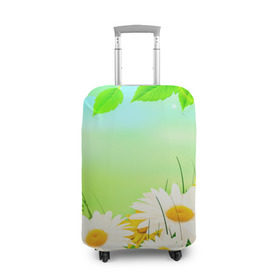Чехол для чемодана 3D с принтом Полевая ромашка , 86% полиэфир, 14% спандекс | двустороннее нанесение принта, прорези для ручек и колес | лето | цветы