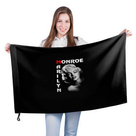 Флаг 3D с принтом Мерилин Монро , 100% полиэстер | плотность ткани — 95 г/м2, размер — 67 х 109 см. Принт наносится с одной стороны | marilyn monroe | кинозвезда | мерилин монро