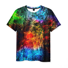 Мужская футболка 3D с принтом Краска , 100% полиэфир | прямой крой, круглый вырез горловины, длина до линии бедер | краска | одежда | потертости | прикольные