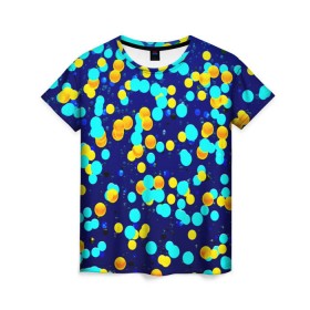 Женская футболка 3D с принтом Пузырьки , 100% полиэфир ( синтетическое хлопкоподобное полотно) | прямой крой, круглый вырез горловины, длина до линии бедер | buble | круги | популярные | прикольные | пузыри | яркие