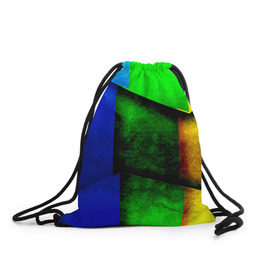 Рюкзак-мешок 3D с принтом Граффити , 100% полиэстер | плотность ткани — 200 г/м2, размер — 35 х 45 см; лямки — толстые шнурки, застежка на шнуровке, без карманов и подкладки | кислота | полосы