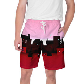 Мужские шорты 3D с принтом Urban pink ,  полиэстер 100% | прямой крой, два кармана без застежек по бокам. Мягкая трикотажная резинка на поясе, внутри которой широкие завязки. Длина чуть выше колен | Тематика изображения на принте: город | розовый