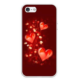 Чехол для iPhone 5/5S матовый с принтом Сердца , Силикон | Область печати: задняя сторона чехла, без боковых панелей | love is | девушкам | любовь | сердца