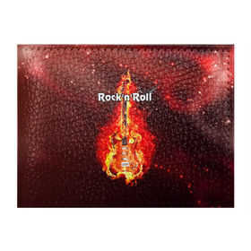 Обложка для студенческого билета с принтом Rock`n`Roll , натуральная кожа | Размер: 11*8 см; Печать на всей внешней стороне | Тематика изображения на принте: rocknroll | гитара | музыка | рок