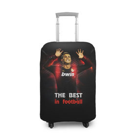 Чехол для чемодана 3D с принтом The best in football , 86% полиэфир, 14% спандекс | двустороннее нанесение принта, прорези для ручек и колес | real | ronaldo | реал мадрид | роналдо | футбол