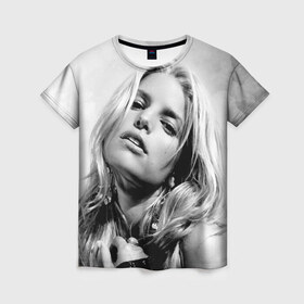 Женская футболка 3D с принтом Джессика Симпсон , 100% полиэфир ( синтетическое хлопкоподобное полотно) | прямой крой, круглый вырез горловины, длина до линии бедер | jessica ann simpson | актриса | американская певица | джессика энн симпсон | телеведущая и дизайнер