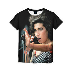 Женская футболка 3D с принтом Эми Джейд Уайнхаус , 100% полиэфир ( синтетическое хлопкоподобное полотно) | прямой крой, круглый вырез горловины, длина до линии бедер | amy jade winehouse | rb | автор песен | британская | джаз | певица | соул | эми джейд уайнхаус