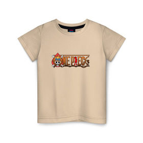 Детская футболка хлопок с принтом One Piece - logo Ace , 100% хлопок | круглый вырез горловины, полуприлегающий силуэт, длина до линии бедер | ван пис | лого | луффи | мугивара | пираты | эйс