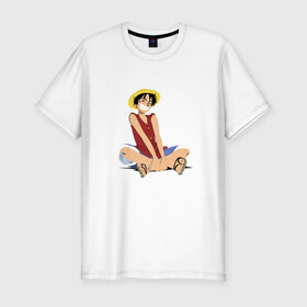 Мужская футболка премиум с принтом One piece: Luffy , 92% хлопок, 8% лайкра | приталенный силуэт, круглый вырез ворота, длина до линии бедра, короткий рукав | 