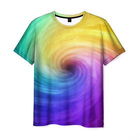 Мужская футболка 3D с принтом Смесь красок , 100% полиэфир | прямой крой, круглый вырез горловины, длина до линии бедер | абстракция | краски | прикольные картинки