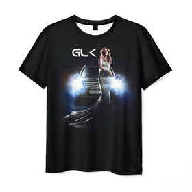 Мужская футболка 3D с принтом Mersedes GLK , 100% полиэфир | прямой крой, круглый вырез горловины, длина до линии бедер | Тематика изображения на принте: glk | mersedes | автомобиль | девушка | мерседес