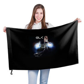 Флаг 3D с принтом Mersedes GLK , 100% полиэстер | плотность ткани — 95 г/м2, размер — 67 х 109 см. Принт наносится с одной стороны | glk | mersedes | автомобиль | девушка | мерседес