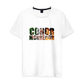 Мужская футболка хлопок с принтом Конор Макгрегор , 100% хлопок | прямой крой, круглый вырез горловины, длина до линии бедер, слегка спущенное плечо. | conor | mcgregor | ufc | грегор | ирландия | мак