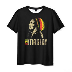 Мужская футболка 3D с принтом Bob Marley , 100% полиэфир | прямой крой, круглый вырез горловины, длина до линии бедер | Тематика изображения на принте: bob marley | боб марли | музыка | регги | ямайка