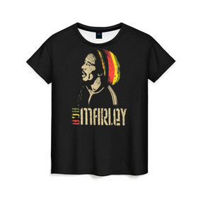 Женская футболка 3D с принтом Bob Marley , 100% полиэфир ( синтетическое хлопкоподобное полотно) | прямой крой, круглый вырез горловины, длина до линии бедер | bob marley | боб марли | музыка | регги | ямайка