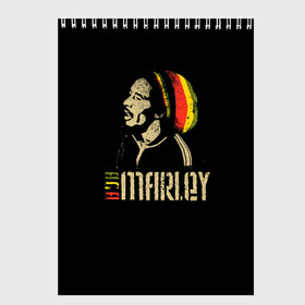 Скетчбук с принтом Bob Marley , 100% бумага
 | 48 листов, плотность листов — 100 г/м2, плотность картонной обложки — 250 г/м2. Листы скреплены сверху удобной пружинной спиралью | bob marley | боб марли | музыка | регги | ямайка