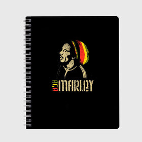 Тетрадь с принтом Bob Marley , 100% бумага | 48 листов, плотность листов — 60 г/м2, плотность картонной обложки — 250 г/м2. Листы скреплены сбоку удобной пружинной спиралью. Уголки страниц и обложки скругленные. Цвет линий — светло-серый
 | bob marley | боб марли | музыка | регги | ямайка