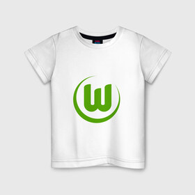 Детская футболка хлопок с принтом Вольфсбург , 100% хлопок | круглый вырез горловины, полуприлегающий силуэт, длина до линии бедер | wolfsburg | футбол