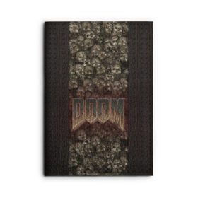 Обложка для автодокументов с принтом Doom classik 2 , натуральная кожа |  размер 19,9*13 см; внутри 4 больших “конверта” для документов и один маленький отдел — туда идеально встанут права | Тематика изображения на принте: заклепки | метал | череп