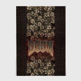 Постер с принтом Doom classik 2 , 100% бумага
 | бумага, плотность 150 мг. Матовая, но за счет высокого коэффициента гладкости имеет небольшой блеск и дает на свету блики, но в отличии от глянцевой бумаги не покрыта лаком | заклепки | метал | череп