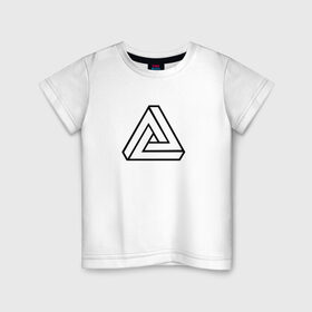 Детская футболка хлопок с принтом Невозможный треугольник , 100% хлопок | круглый вырез горловины, полуприлегающий силуэт, длина до линии бедер | оптическая иллюзия