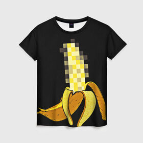 Женская футболка 3D с принтом Банан 18+ , 100% полиэфир ( синтетическое хлопкоподобное полотно) | прямой крой, круглый вырез горловины, длина до линии бедер | банан | большой банан | ххх
