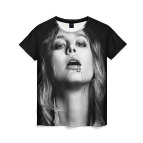 Женская футболка 3D с принтом Бри Ларсон , 100% полиэфир ( синтетическое хлопкоподобное полотно) | прямой крой, круглый вырез горловины, длина до линии бедер | brie larson | актриса | американская | бри ларсон | певица