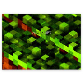 Поздравительная открытка с принтом Minecraft , 100% бумага | плотность бумаги 280 г/м2, матовая, на обратной стороне линовка и место для марки
 | minecraft | игра | крипер