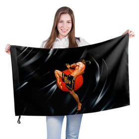 Флаг 3D с принтом Muay thai 4 , 100% полиэстер | плотность ткани — 95 г/м2, размер — 67 х 109 см. Принт наносится с одной стороны | muay thai