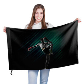 Флаг 3D с принтом Muay thai 6 , 100% полиэстер | плотность ткани — 95 г/м2, размер — 67 х 109 см. Принт наносится с одной стороны | muay thai