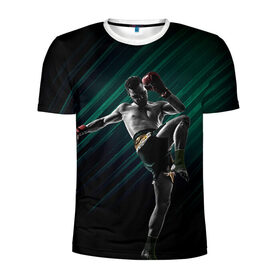 Мужская футболка 3D спортивная с принтом Muay thai 6 , 100% полиэстер с улучшенными характеристиками | приталенный силуэт, круглая горловина, широкие плечи, сужается к линии бедра | muay thai