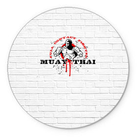 Коврик круглый с принтом Muay thai 7 , резина и полиэстер | круглая форма, изображение наносится на всю лицевую часть | muay thai