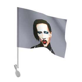 Флаг для автомобиля с принтом Mаrilyn Manson , 100% полиэстер | Размер: 30*21 см | mаrilyn manson