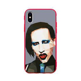 Чехол для Apple iPhone X силиконовый матовый с принтом Mаrilyn Manson , Силикон | Печать на задней стороне чехла, без боковой панели | mаrilyn manson