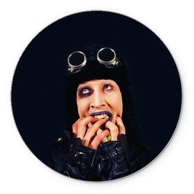Коврик круглый с принтом Mаrilyn Manson , резина и полиэстер | круглая форма, изображение наносится на всю лицевую часть | Тематика изображения на принте: mаrilyn manson