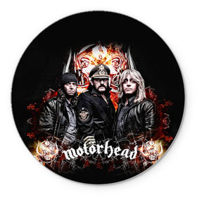 Коврик круглый с принтом Motorhead , резина и полиэстер | круглая форма, изображение наносится на всю лицевую часть | motorhead