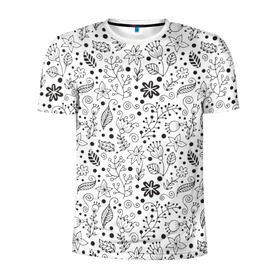Мужская футболка 3D спортивная с принтом Цветочки-травушки , 100% полиэстер с улучшенными характеристиками | приталенный силуэт, круглая горловина, широкие плечи, сужается к линии бедра | листья | природа | ромашки | цветы