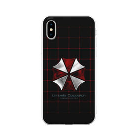 Чехол для Apple iPhone X силиконовый матовый с принтом Umbrella Corporation - 2 , Силикон | Печать на задней стороне чехла, без боковой панели | resident evil | зомби