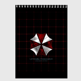 Скетчбук с принтом Umbrella Corporation - 2 , 100% бумага
 | 48 листов, плотность листов — 100 г/м2, плотность картонной обложки — 250 г/м2. Листы скреплены сверху удобной пружинной спиралью | resident evil | зомби