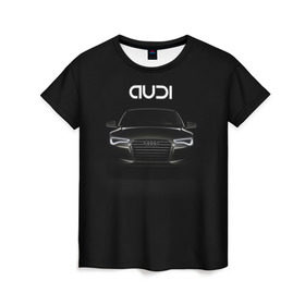 Женская футболка 3D с принтом AUDI , 100% полиэфир ( синтетическое хлопкоподобное полотно) | прямой крой, круглый вырез горловины, длина до линии бедер | audi | авто | автомобиль | ауди